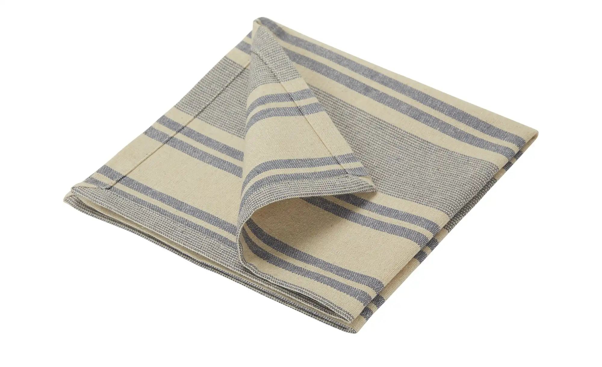 HOME STORY Serviette, 4er-Set ¦ blau ¦ 100% Baumwolle ¦ Maße (cm): B: 40 Ti günstig online kaufen