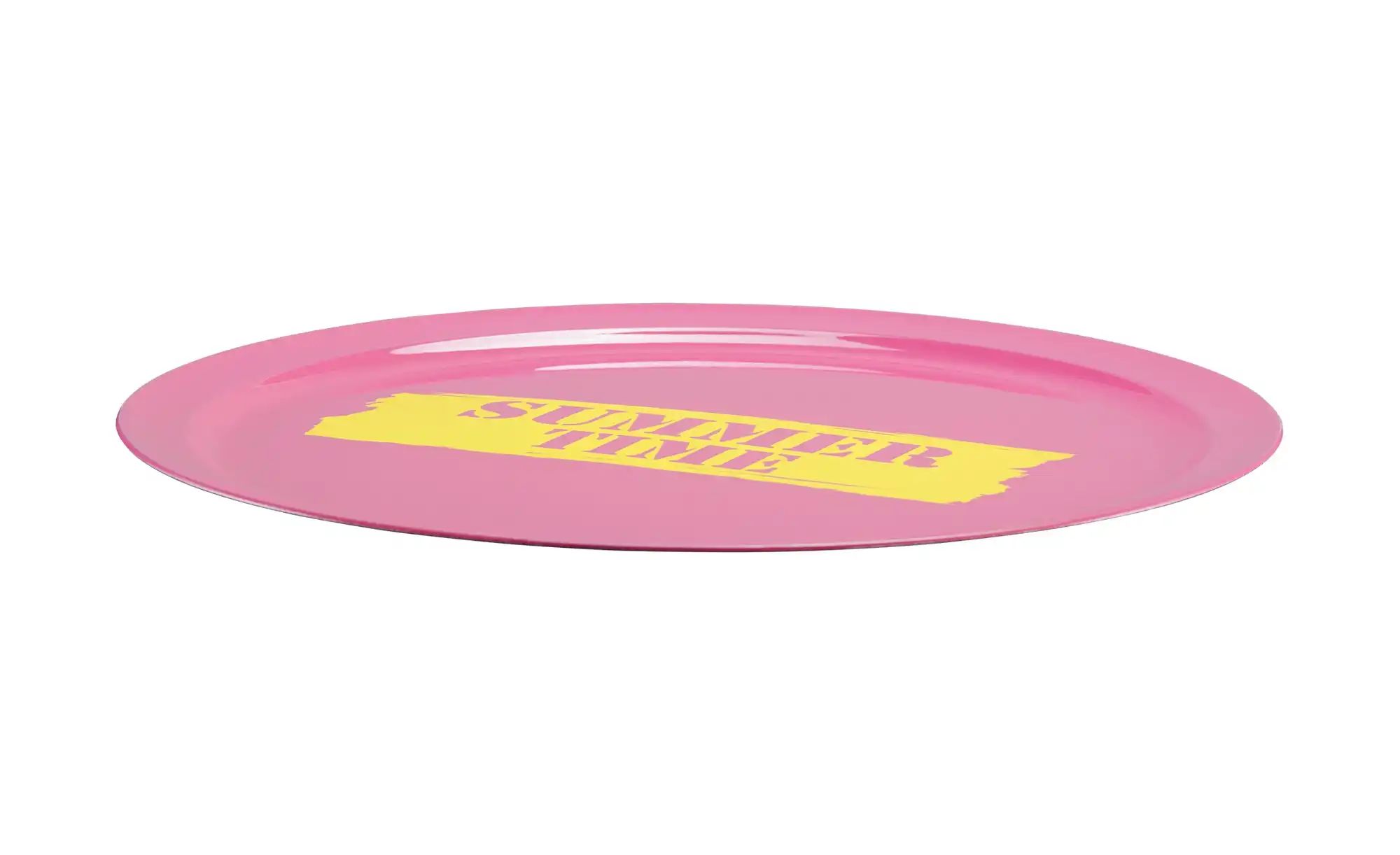 HOME STORY Deko Teller   ¦ rosa/pink ¦ Kunststoff ¦ Maße (cm): H: 0,8  Ø: 4 günstig online kaufen