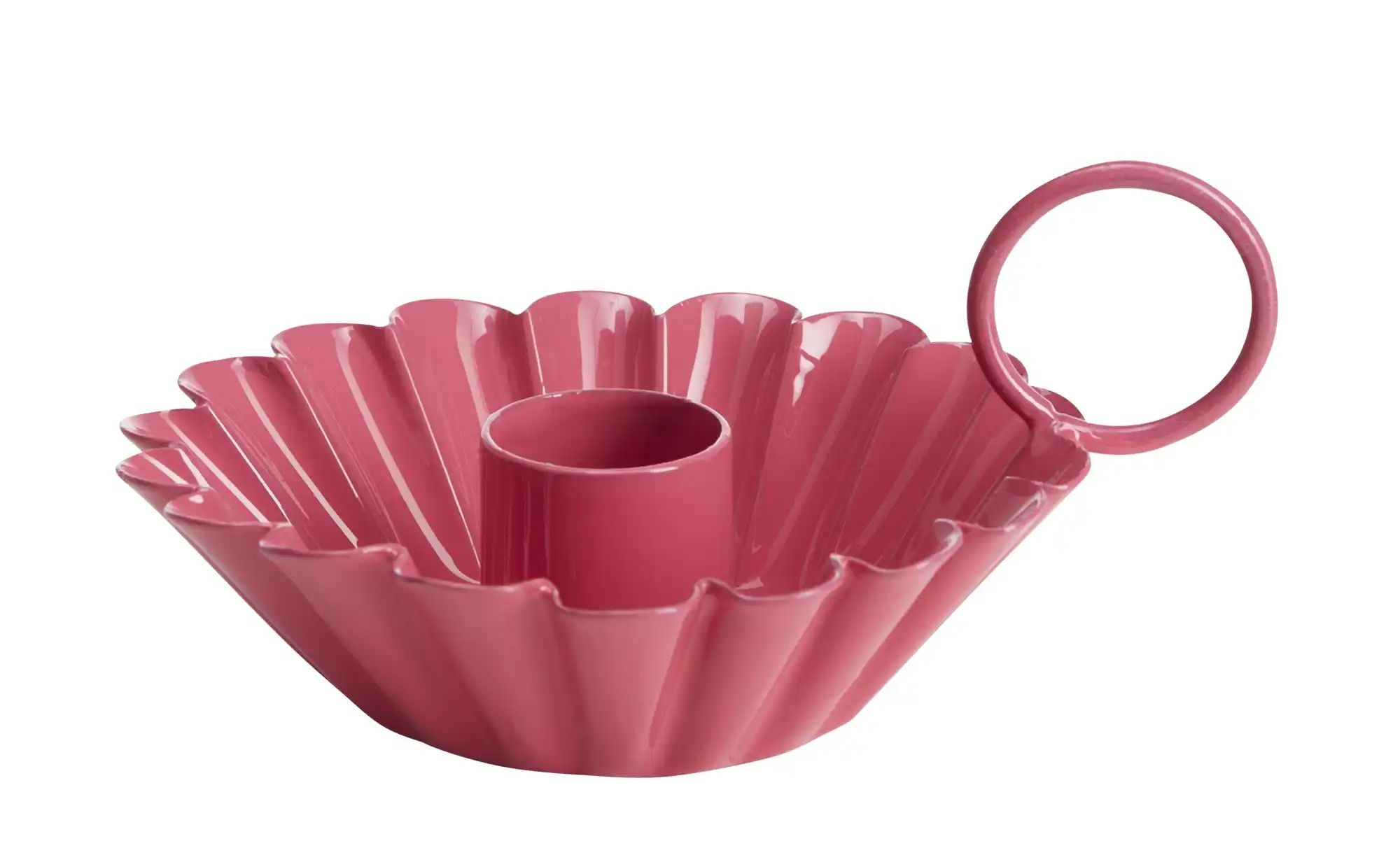 HOME STORY Kerzenhalter   ¦ rosa/pink ¦ Metall ¦ Maße (cm): H: 5  Ø: 9 Acce günstig online kaufen