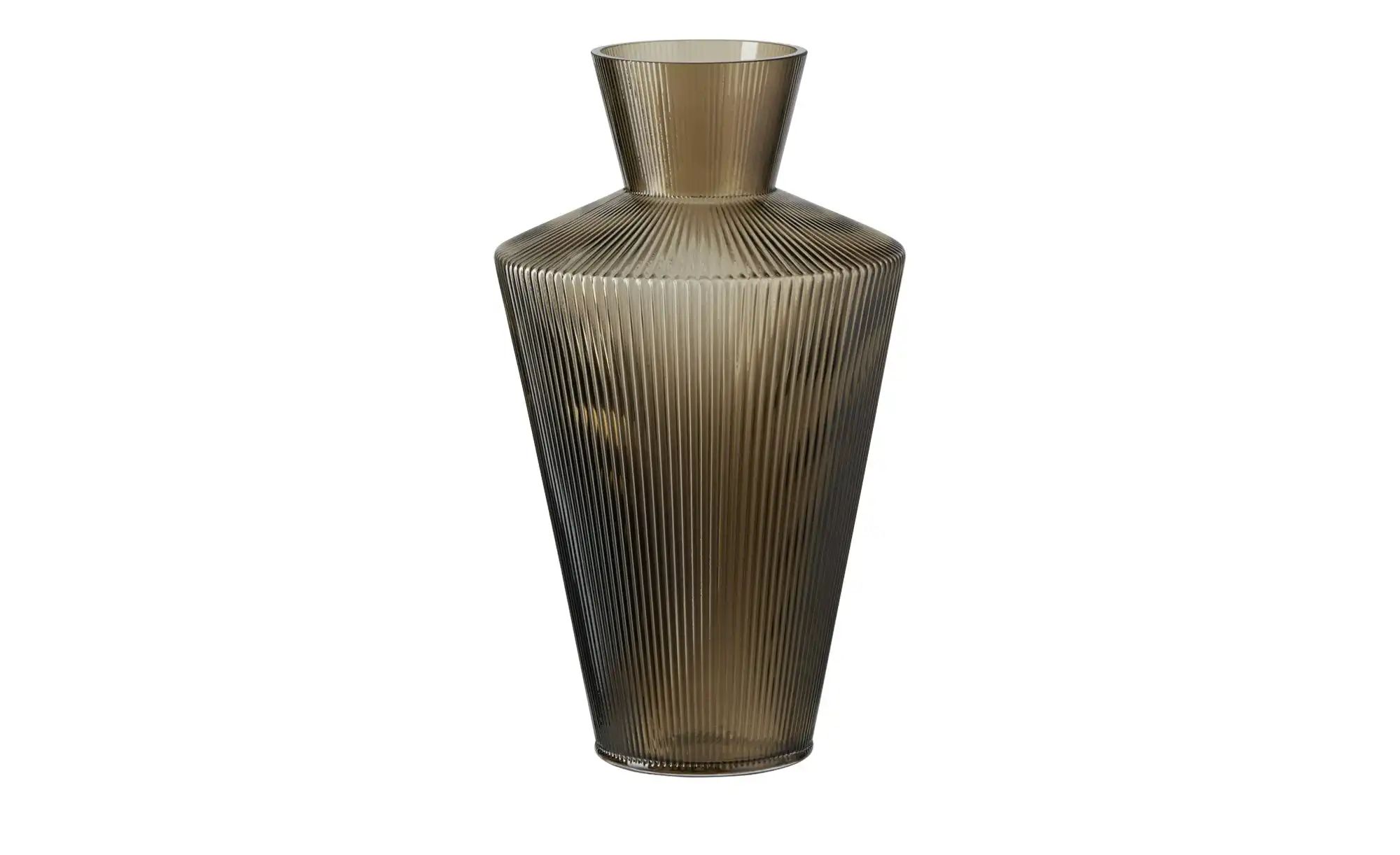 HOME STORY Vase ¦ braun ¦ Glas ¦ Maße (cm): H: 25  Ø: 14.5 Accessoires > Va günstig online kaufen