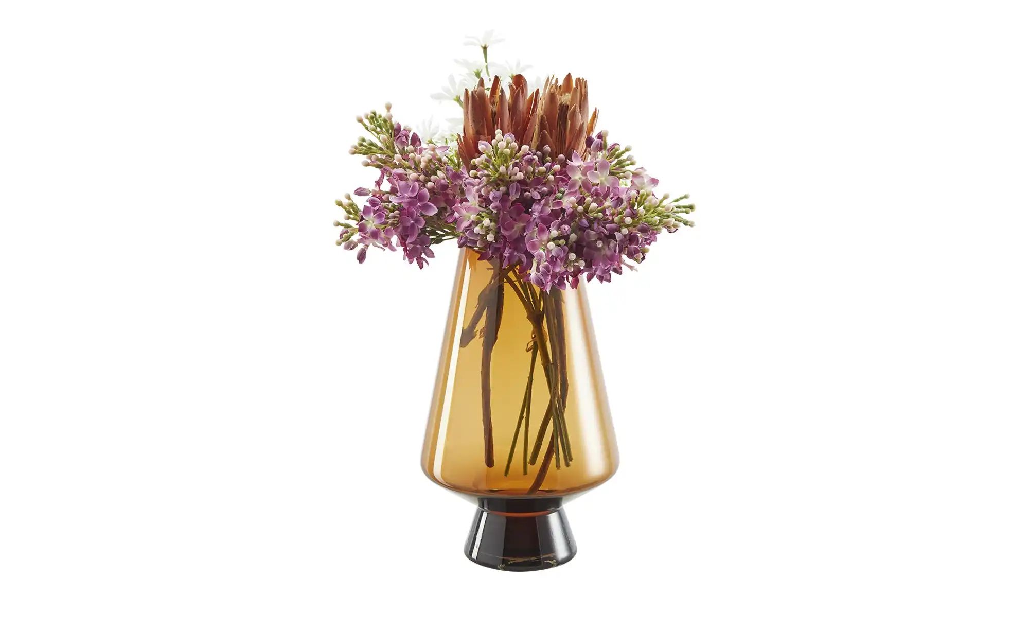 HOME STORY Vase ¦ braun ¦ Glas ¦ Maße (cm): H: 26  Ø: 16 Accessoires > Vase günstig online kaufen