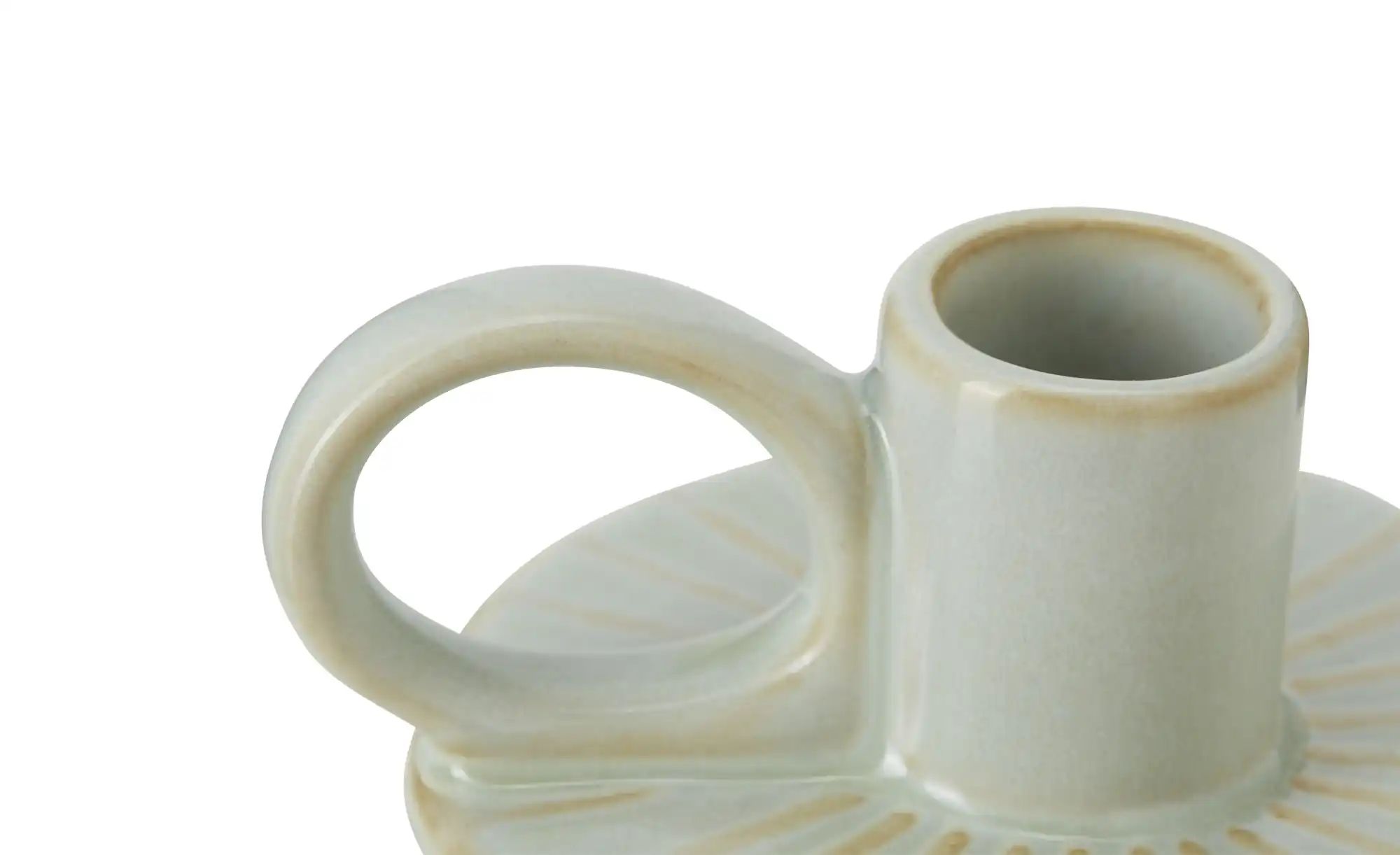 HOME STORY Kerzenhalter   ¦ beige ¦ Porzellan ¦ Maße (cm): B: 9,1 H: 4 Weih günstig online kaufen