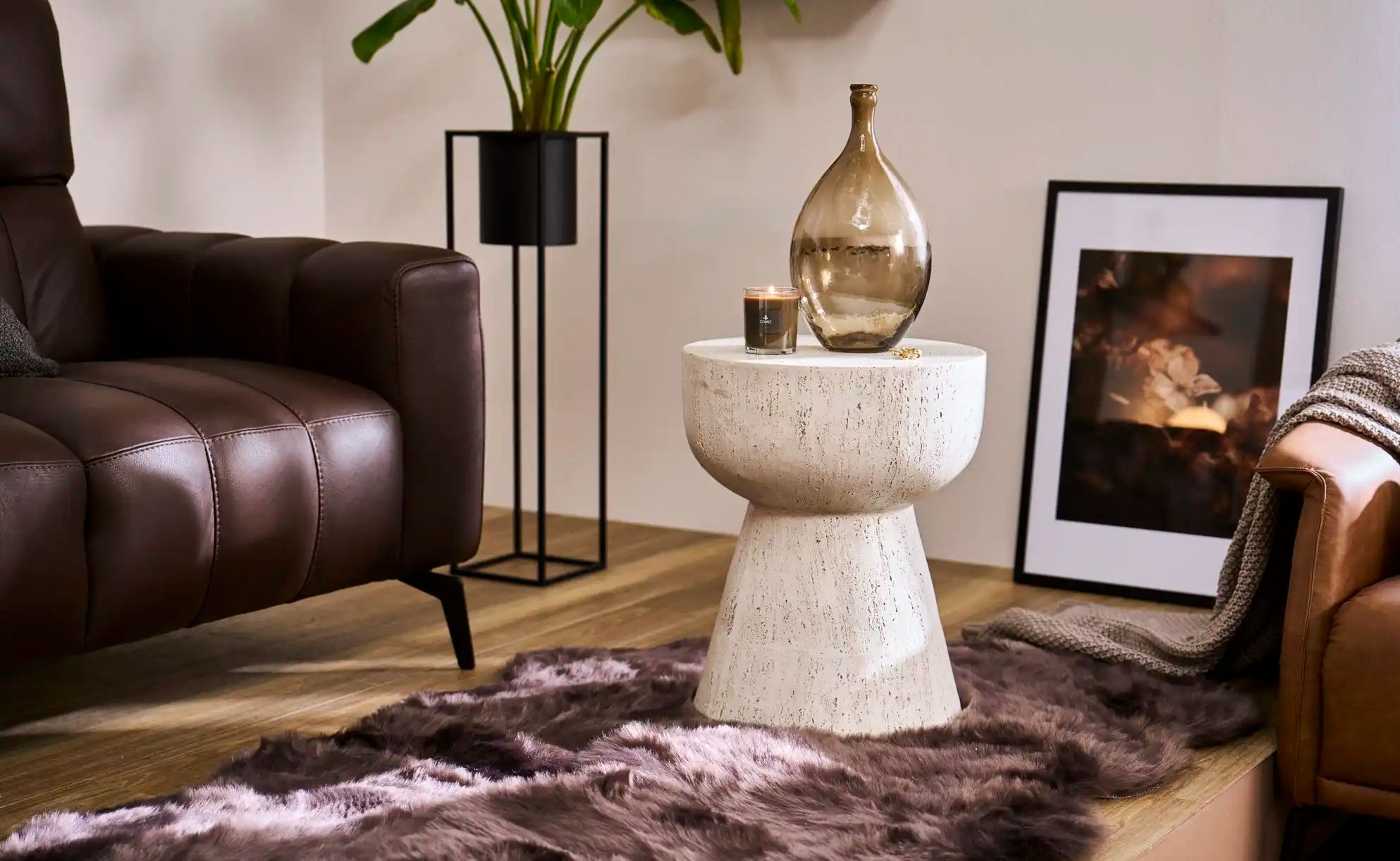 Thumbnail - HOME STORY Vase   ¦ braun ¦ Glas ¦ Maße (cm): H: 33  Ø: 19 Accessoires > Vasen - Höffner