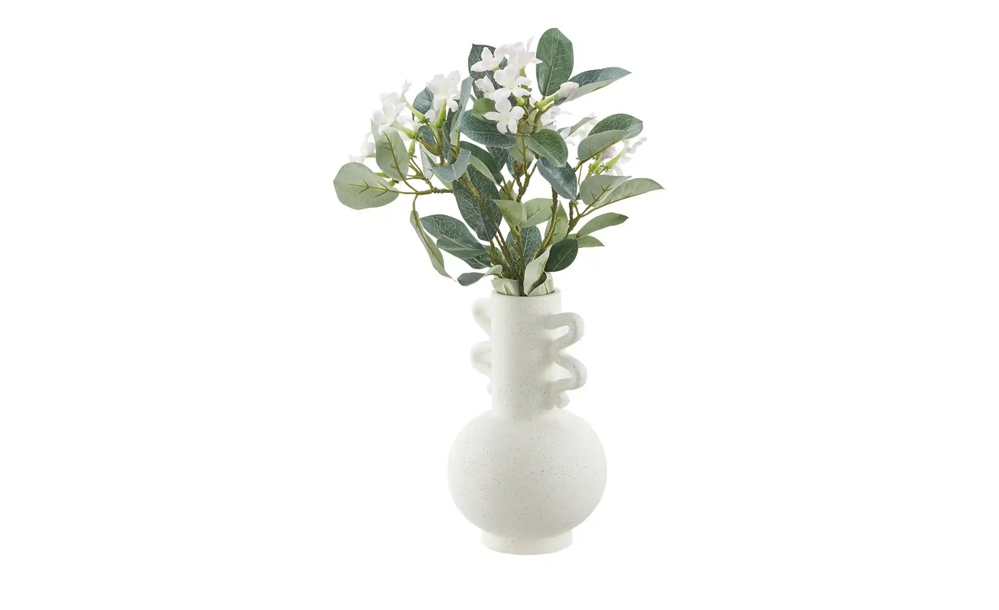 HOME STORY Vase   ¦ creme ¦ Steinzeug ¦ Maße (cm): B: 14 H: 23,5 Accessoire günstig online kaufen