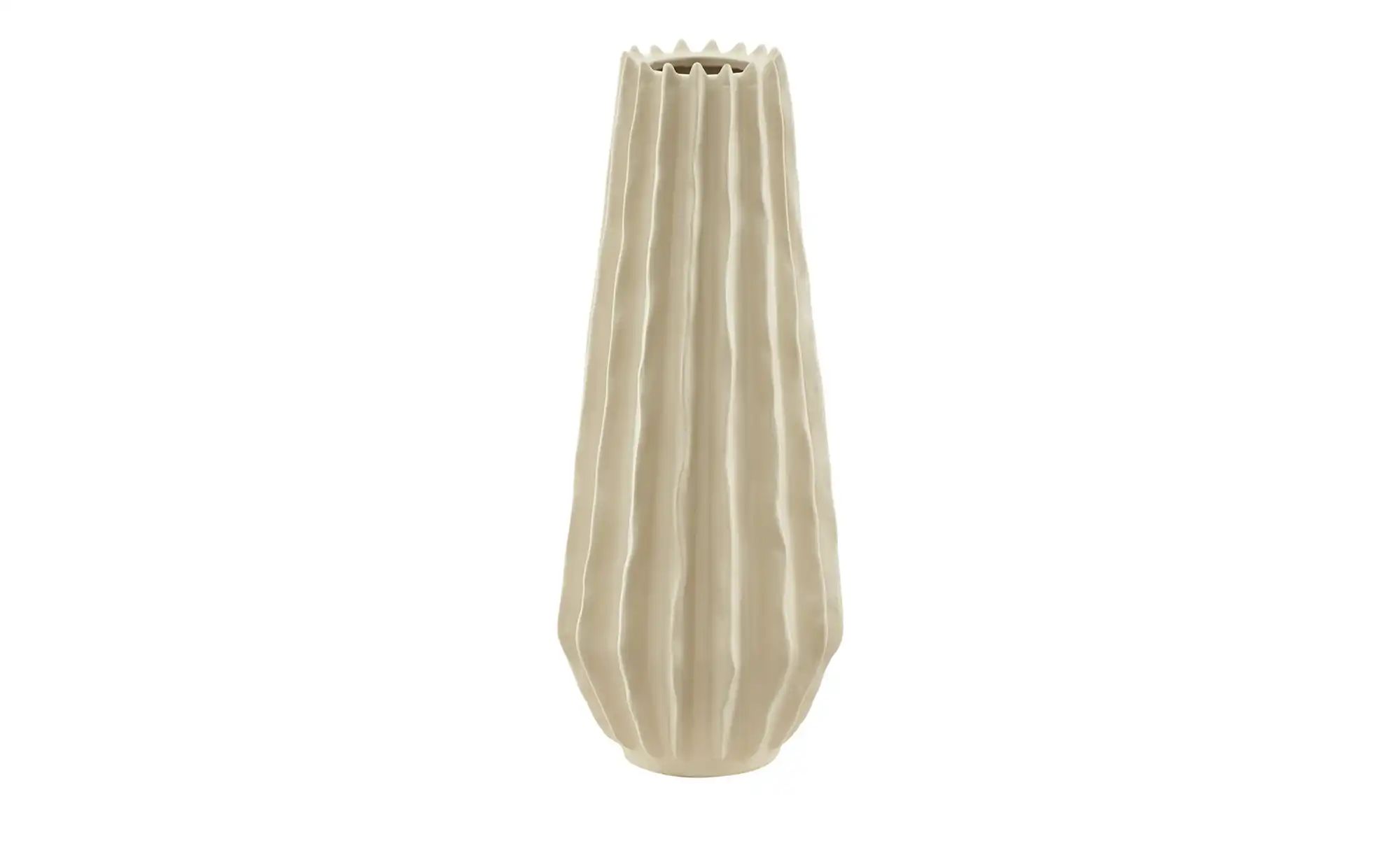 HOME STORY Vase ¦ creme ¦ Steinzeug ¦ Maße (cm): H: 33  Ø: 12.5 Accessoires günstig online kaufen