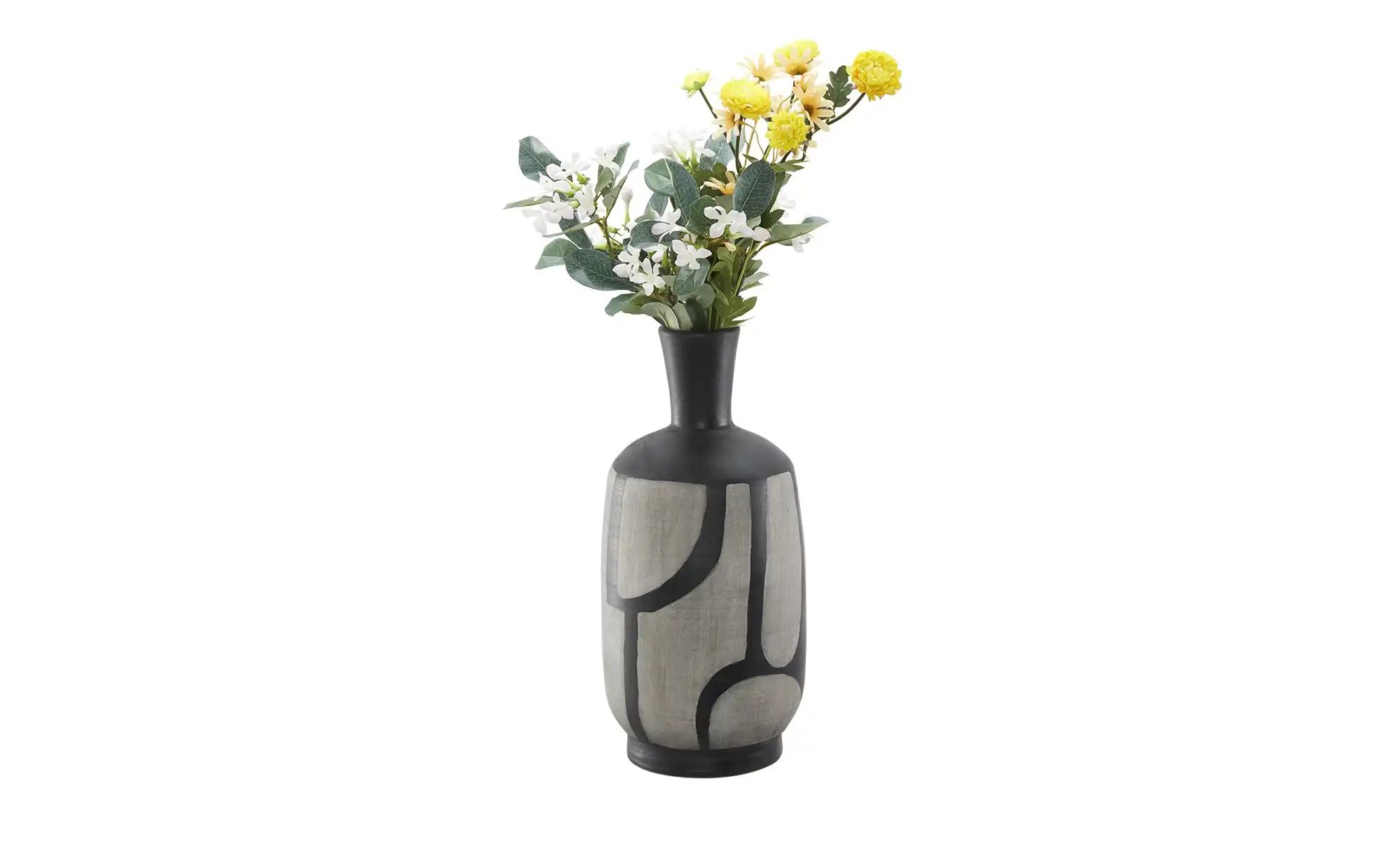 HOME STORY Deko Vase ¦ schwarz ¦ Terracotta ¦ Maße (cm): H: 45  Ø: 20.32 Ac günstig online kaufen