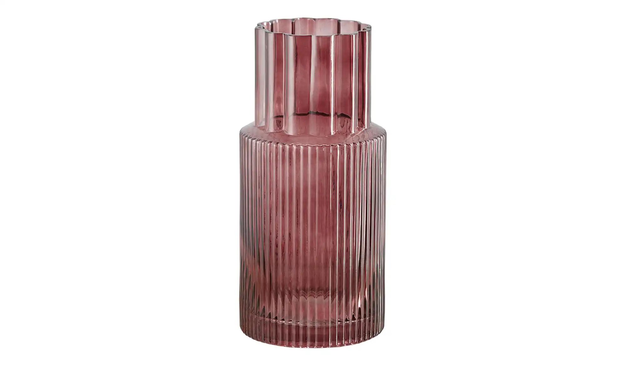 HOME STORY Vase ¦ lila/violett ¦ Glas ¦ Maße (cm): H: 25  Ø: 12.3 Accessoir günstig online kaufen