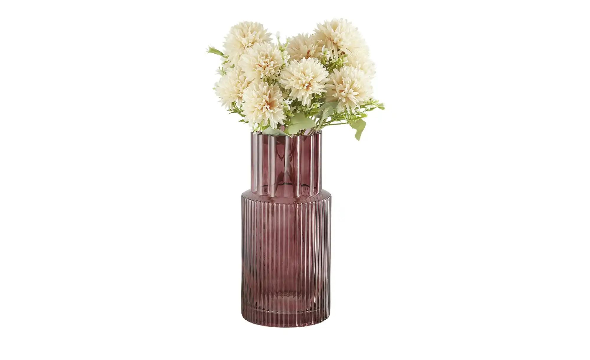 HOME STORY Vase ¦ lila/violett ¦ Glas ¦ Maße (cm): H: 25  Ø: 12.3 Accessoir günstig online kaufen