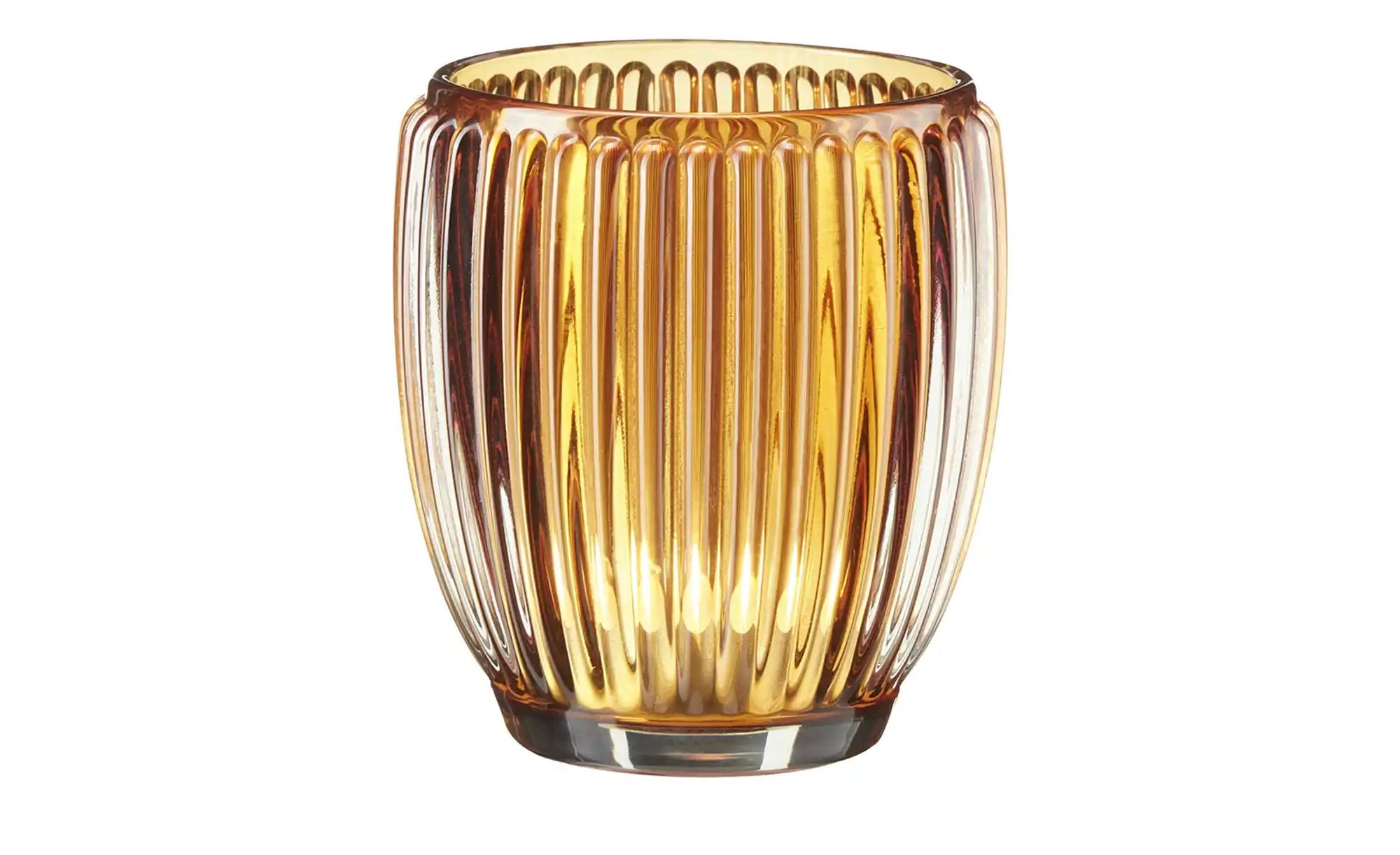 HOME STORY Teelichthalter   ¦ braun ¦ Glas ¦ Maße (cm): H: 9,5  Ø: 9 Access günstig online kaufen