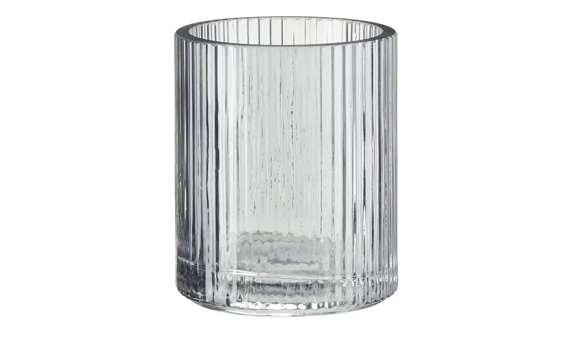 HOME STORY Teelichtglas ¦ grau ¦ Glas ¦ Maße (cm): H: 10,5  Ø: 9 Accessoire günstig online kaufen