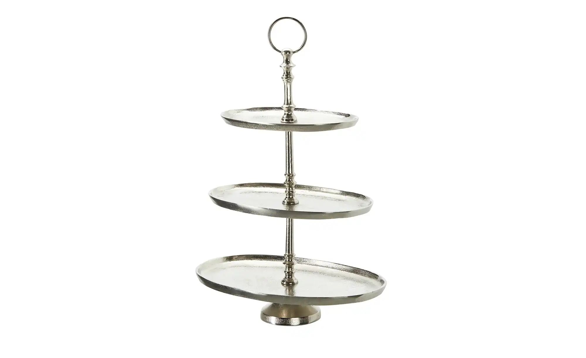 HOME STORY Etagere ¦ silber ¦ Aluminium ¦ Maße (cm): B: 36 H: 50 T: 22 Gesc günstig online kaufen