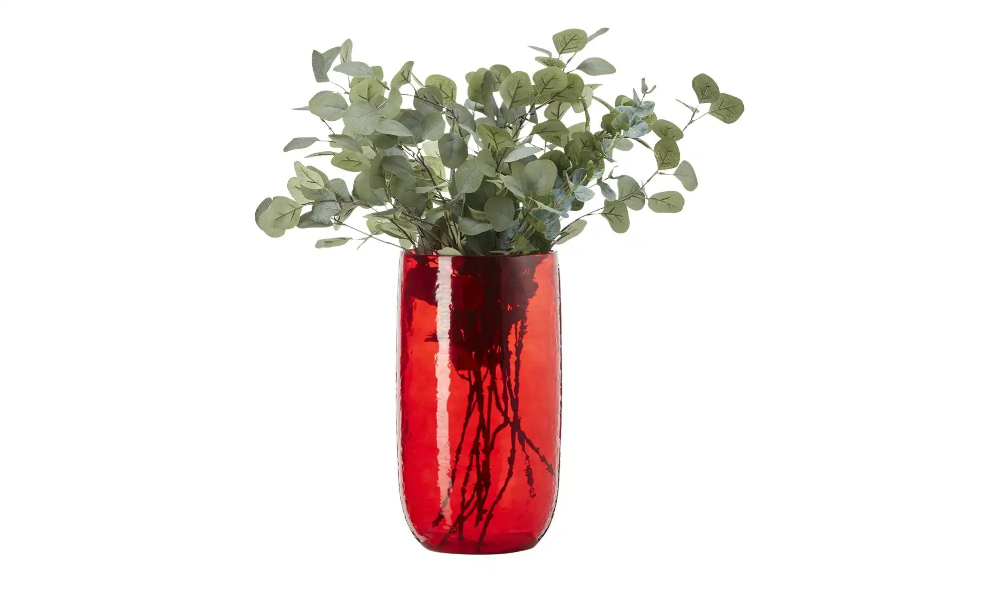 HOME STORY Vase ¦ rot ¦ Glas ¦ Maße (cm): B: 15 H: 40 Accessoires > Vasen - günstig online kaufen