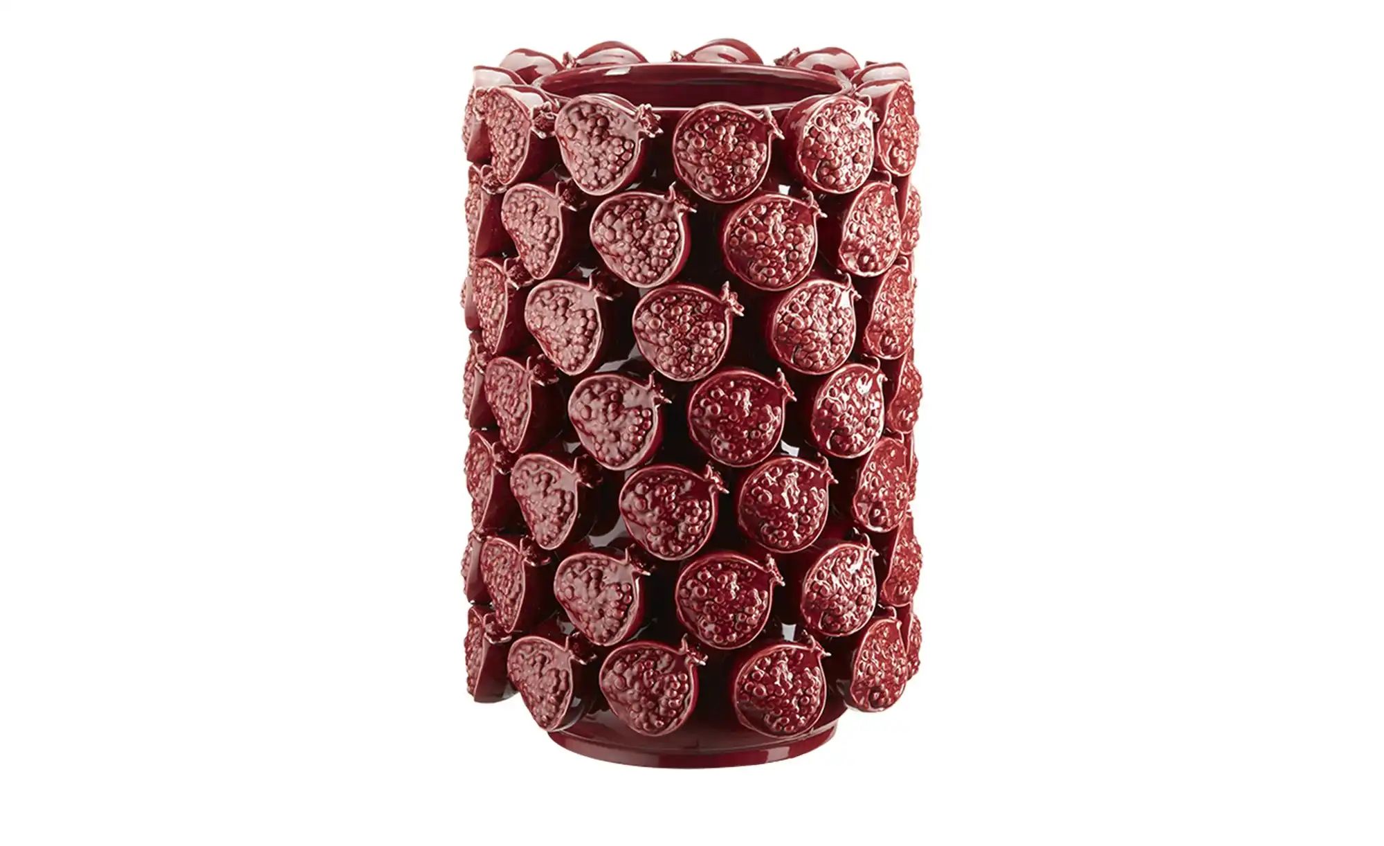 HOME STORY 3D Vase Granatapfel ¦ rot ¦ Dolomite ¦ Maße (cm): H: 37  Ø: 25 W günstig online kaufen