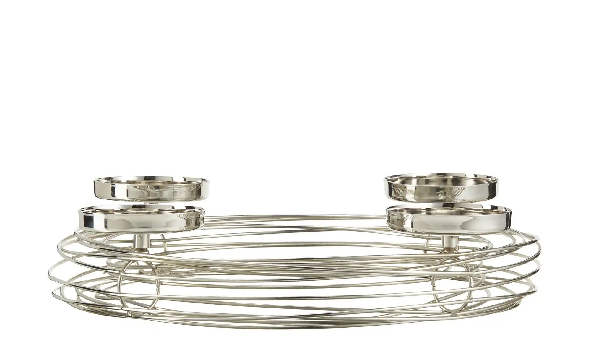 Thumbnail - HOME STORY 4er Kerzenhalter   ¦ silber ¦ Eisen ¦ Maße (cm): H: 7,5  Ø: 36 Weihnachten - Höffner