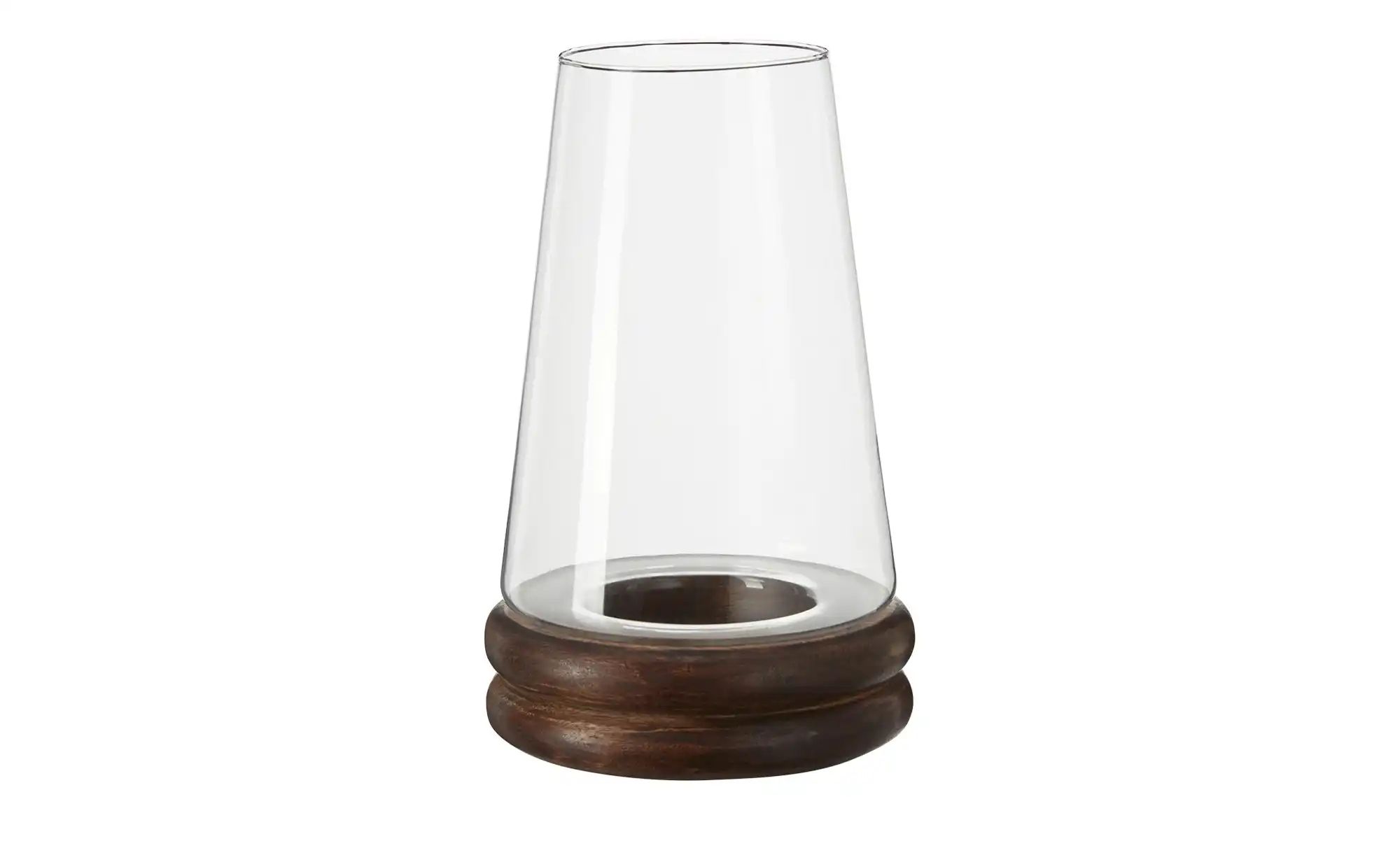 HOME STORY Windlicht ¦ holzfarben ¦ Holz, Glas ¦ Maße (cm): H: 23  Ø: 16 Ac günstig online kaufen