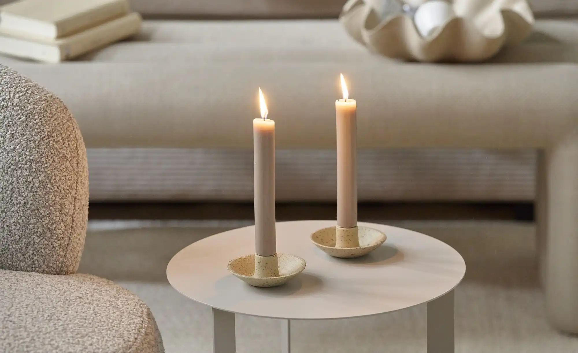 Thumbnail - HOME STORY Kerzenhalter   ¦ creme ¦ Aluminium ¦ Maße (cm): H: 4  Ø: 10 Accessoires > Kerzen & Kerzenständer > Kerzenstän...