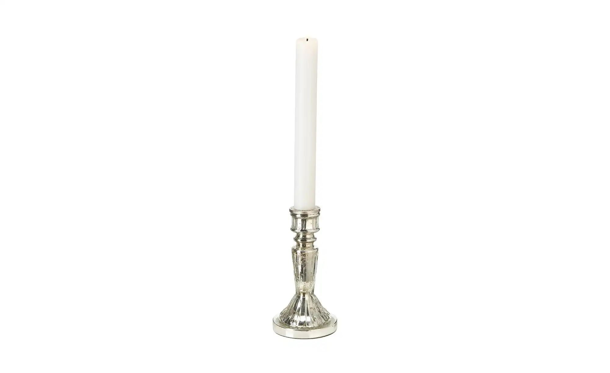 Thumbnail - HOME STORY Kerzenhalter   ¦ silber ¦ Glas,Eisen ¦ Maße (cm): H: 20  Ø: 9.5 Accessoires > Kerzen & Kerzenständer > Kerzen...