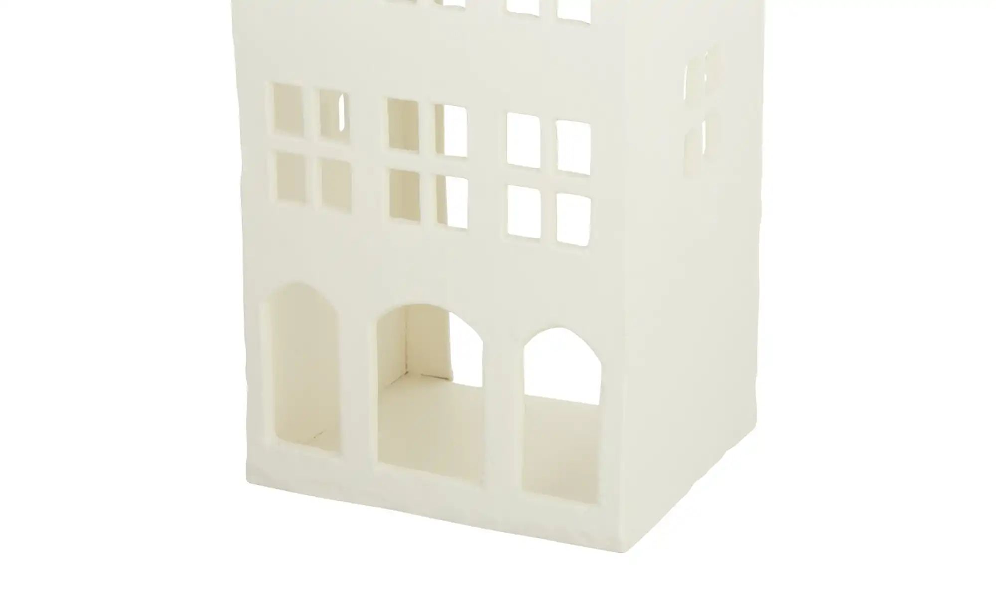 HOME STORY Windlicht Haus   ¦ creme ¦ Aluminium ¦ Maße (cm): B: 24 H: 70 T: günstig online kaufen