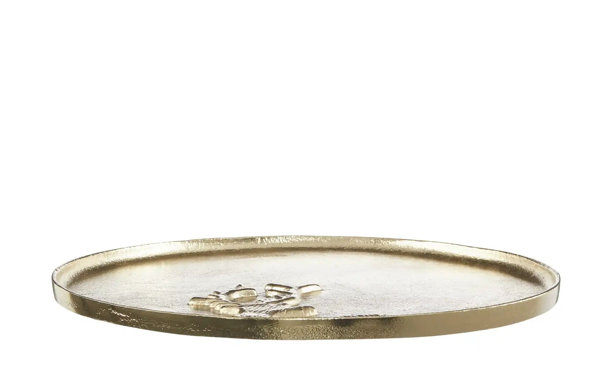 HOME STORY Deko Teller   ¦ gold ¦ Aluminium ¦ Maße (cm): H: 1,5  Ø: 30 Weih günstig online kaufen