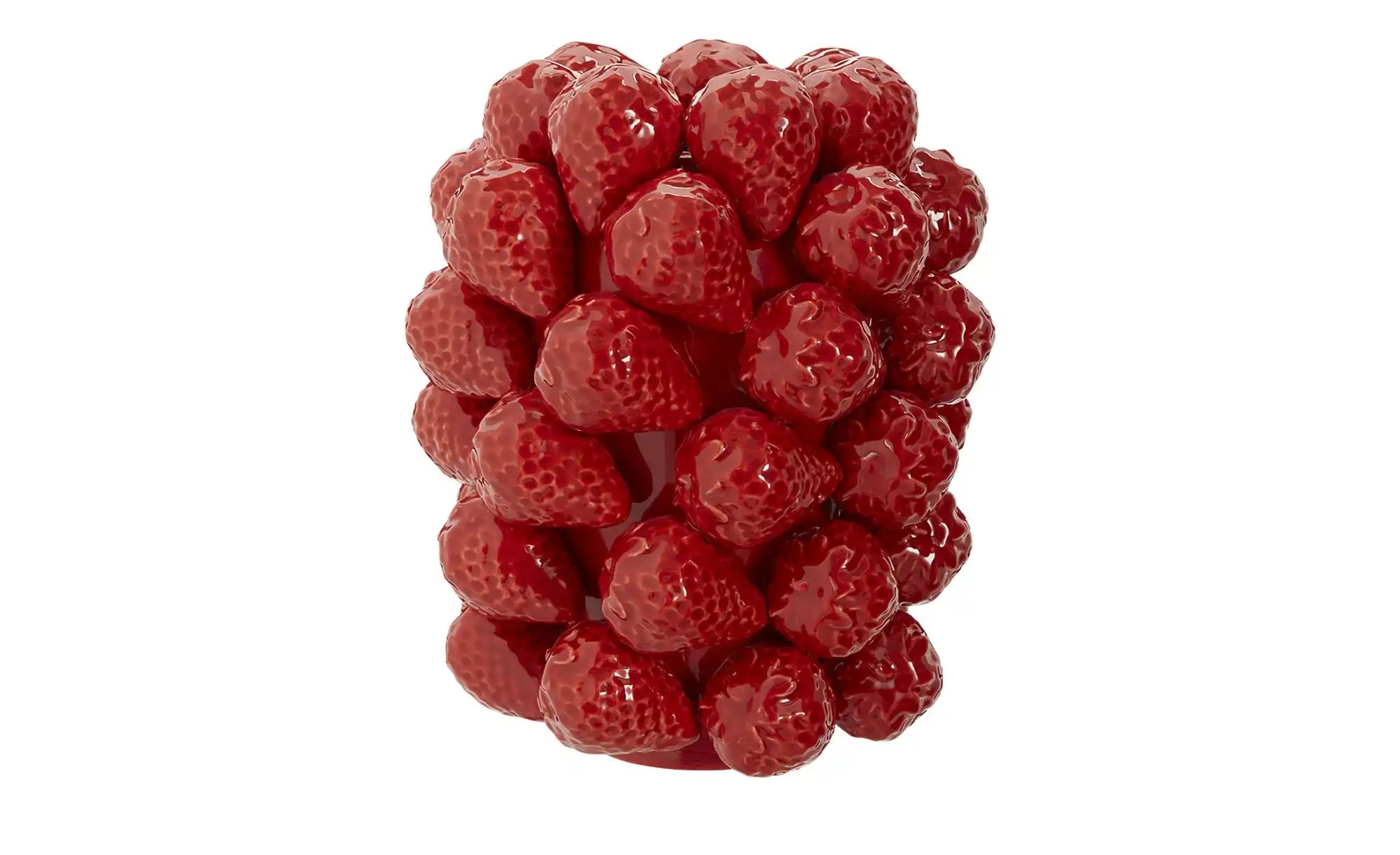 HOME STORY 3D Vase Erdbeere   ¦ rot ¦ Porzellan ¦ Maße (cm): H: 24  Ø: 21 A günstig online kaufen
