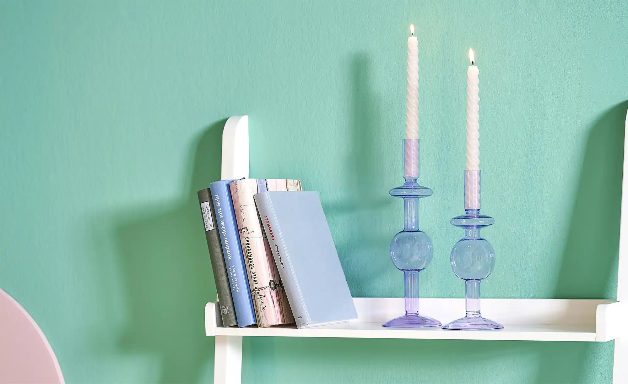 Thumbnail - HOME STORY Kerzenhalter   ¦ blau ¦ Glas ¦ Maße (cm): H: 27  Ø: 9 Accessoires > Kerzen & Kerzenständer > Kerzenständer - ...