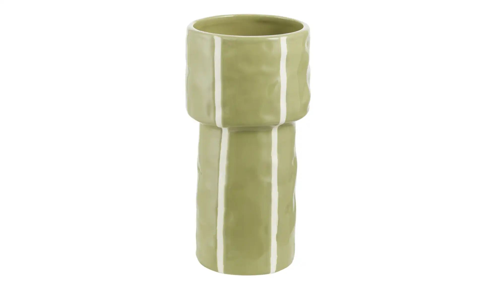 HOME STORY Vase ¦ grün ¦ Dolomite ¦ Maße (cm): H: 20  Ø: 10 Accessoires > V günstig online kaufen