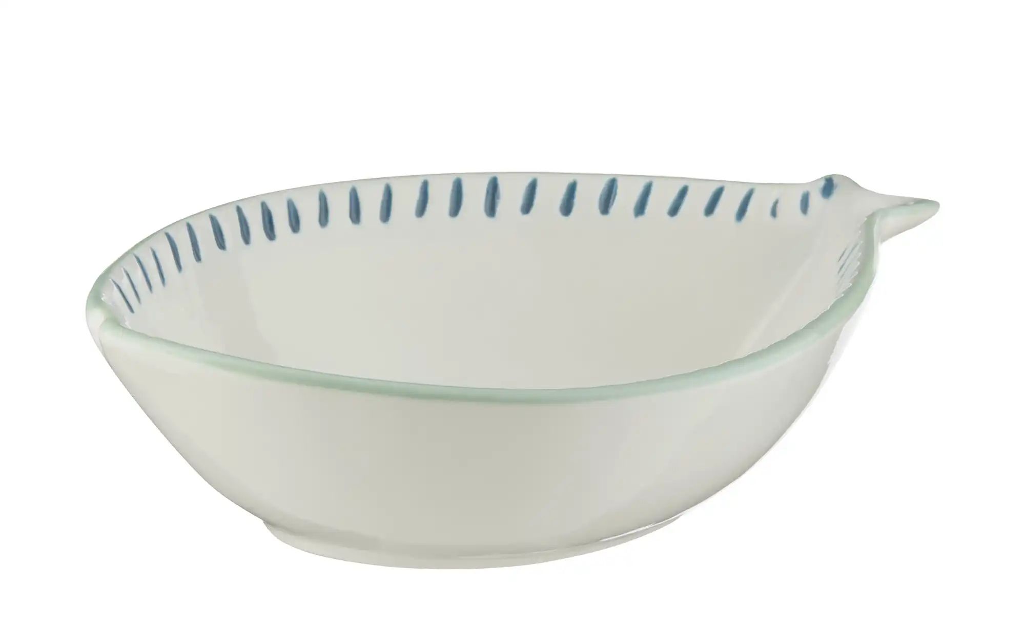 HOME STORY Deko Schale Fisch   ¦ weiß ¦ Steinzeug ¦ Maße (cm): B: 12,3 H: 5 günstig online kaufen