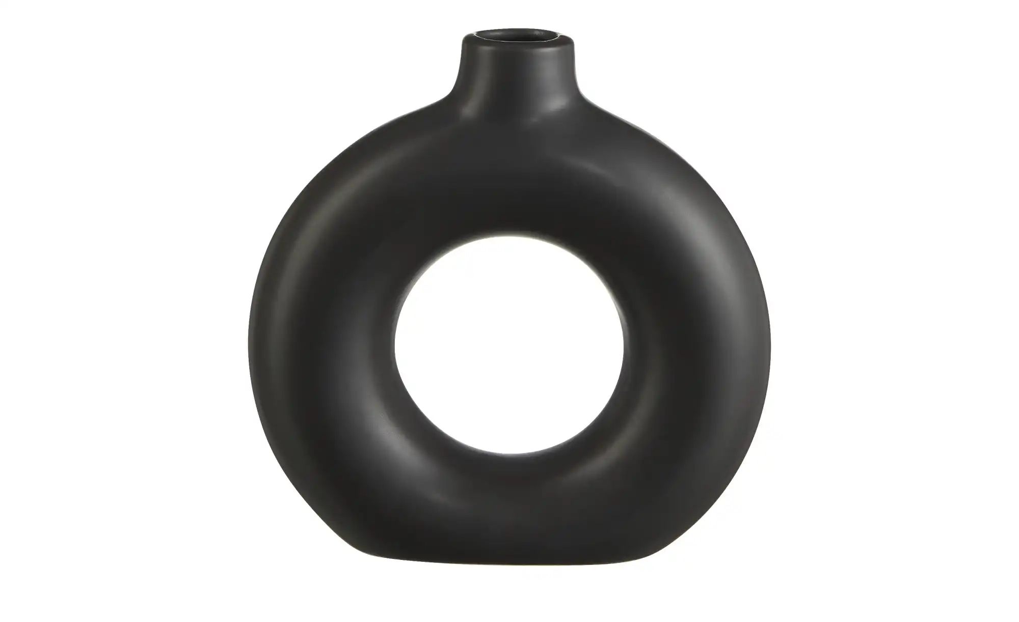 HOME STORY Vase   ¦ schwarz ¦ Porzellan ¦ Maße (cm): B: 15,5 H: 16 T: 4.5 A günstig online kaufen