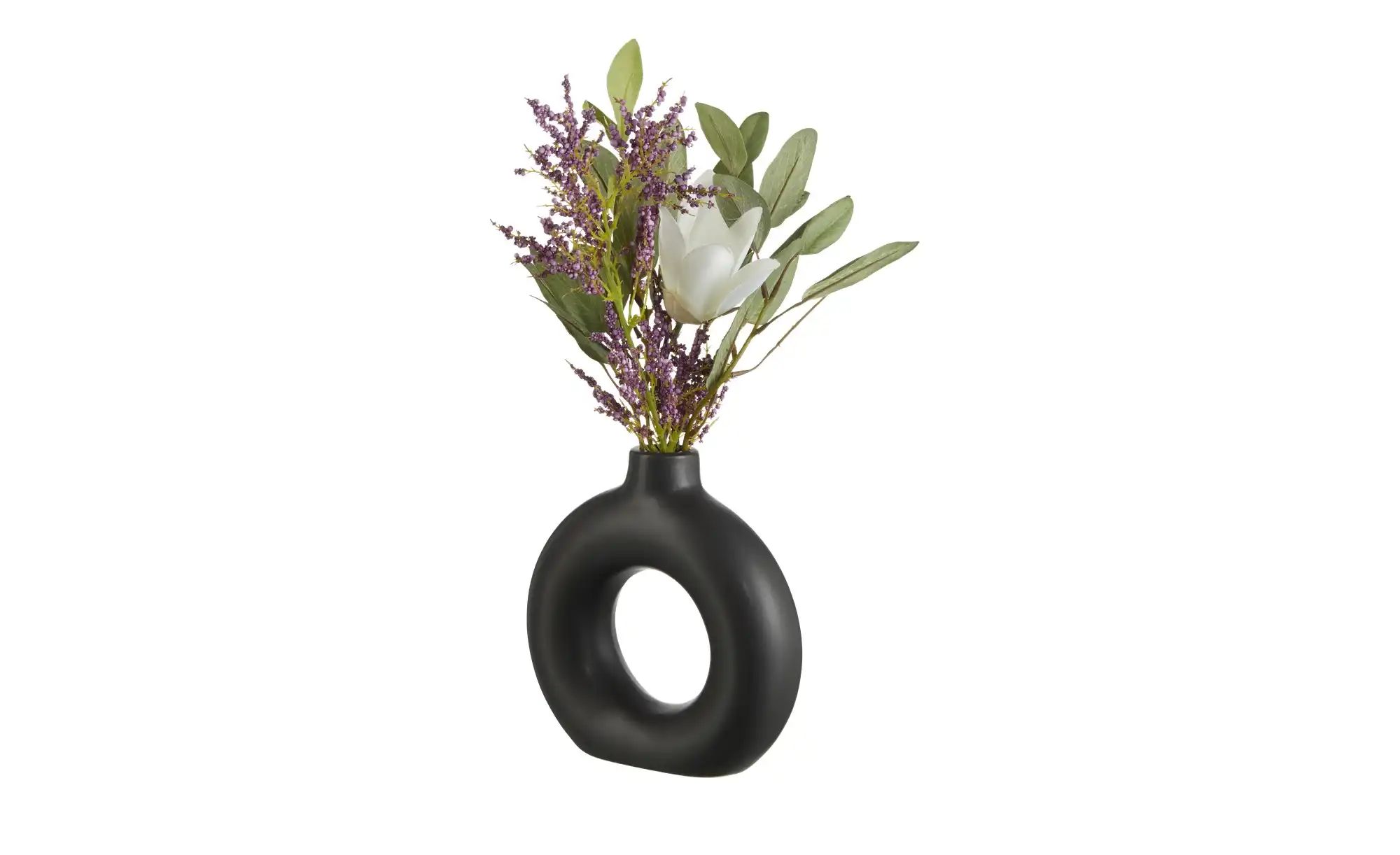 HOME STORY Vase   ¦ schwarz ¦ Porzellan ¦ Maße (cm): B: 15,5 H: 16 T: 4.5 A günstig online kaufen