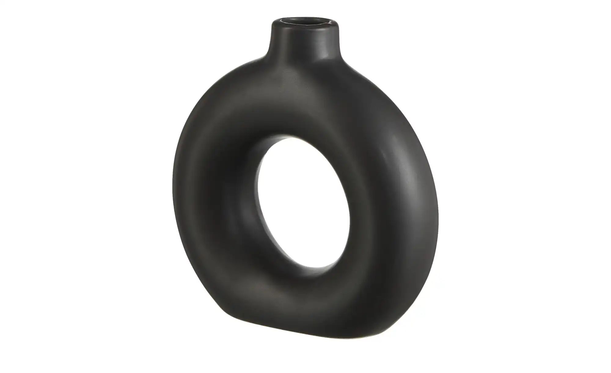 Thumbnail - HOME STORY Vase   ¦ schwarz ¦ Porzellan ¦ Maße (cm): B: 15,5 H: 16 T: 4.5 Accessoires > Vasen - Höffner