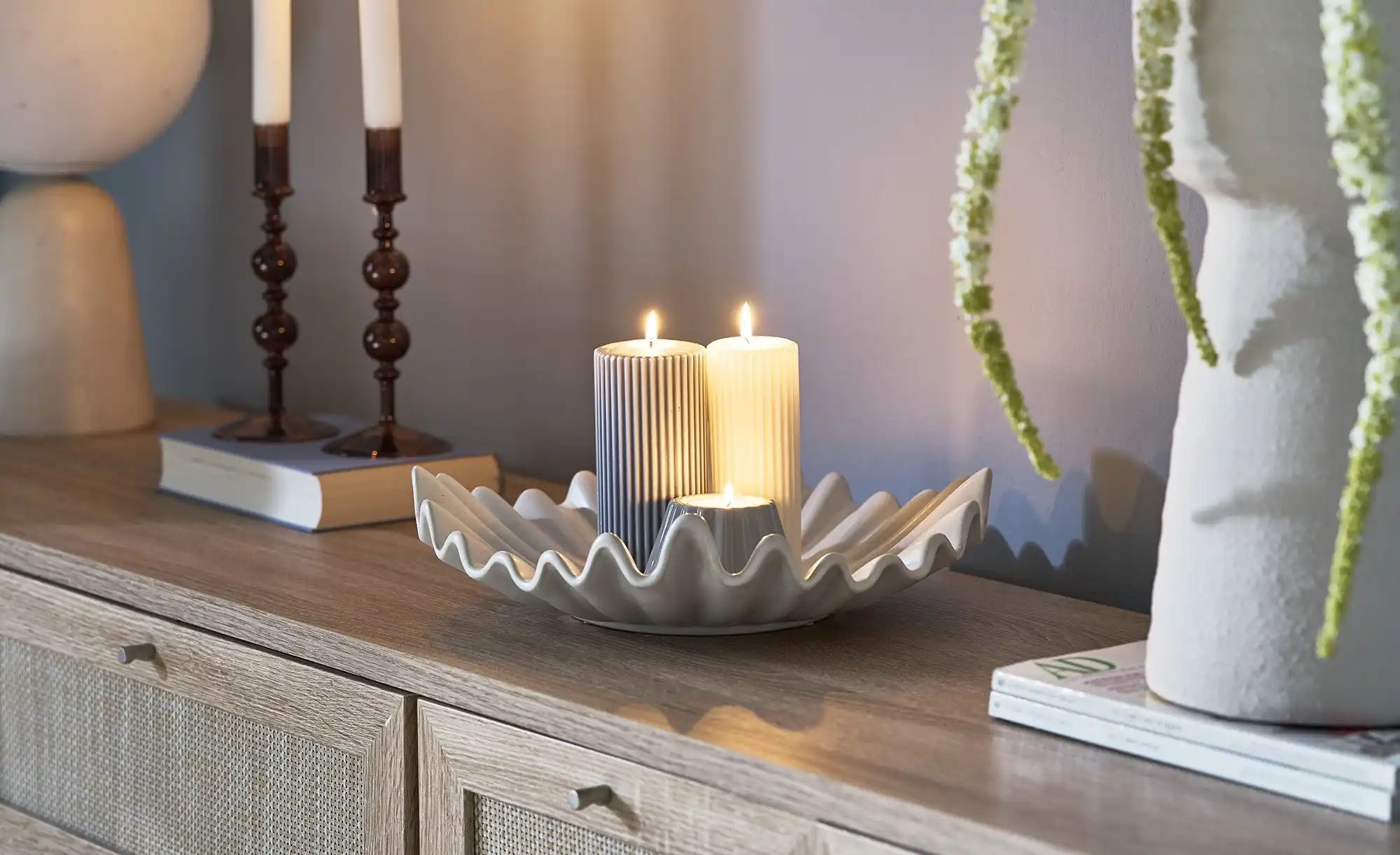 Thumbnail - HOME STORY Deko Schale   ¦ weiß ¦ Steingut ¦ Maße (cm): B: 32,5 H: 8,7 Accessoires > Deko-Schalen - Höffner