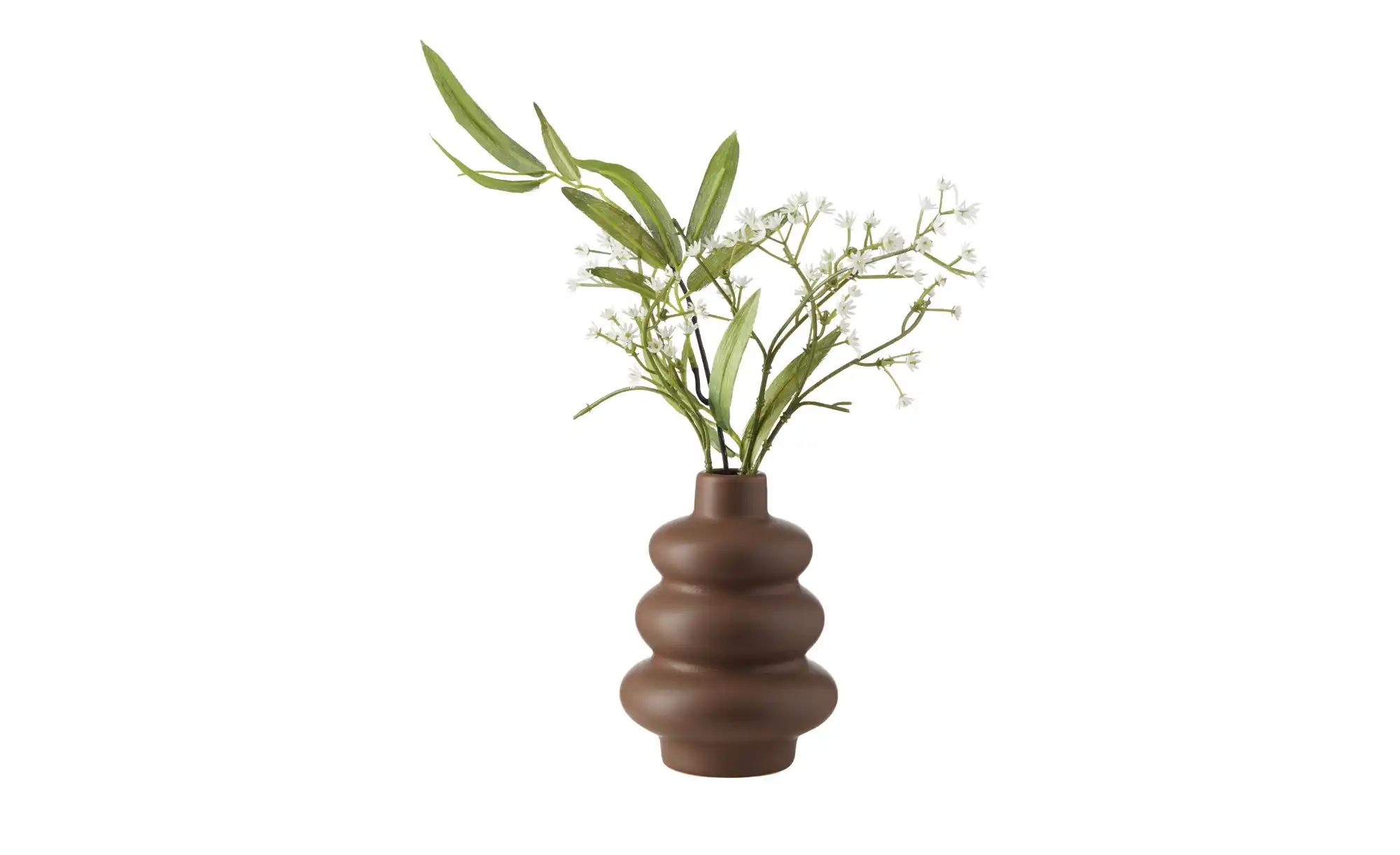 HOME STORY Vase ¦ braun ¦ Steingut ¦ Maße (cm): B: 8,7 H: 12 Accessoires > günstig online kaufen