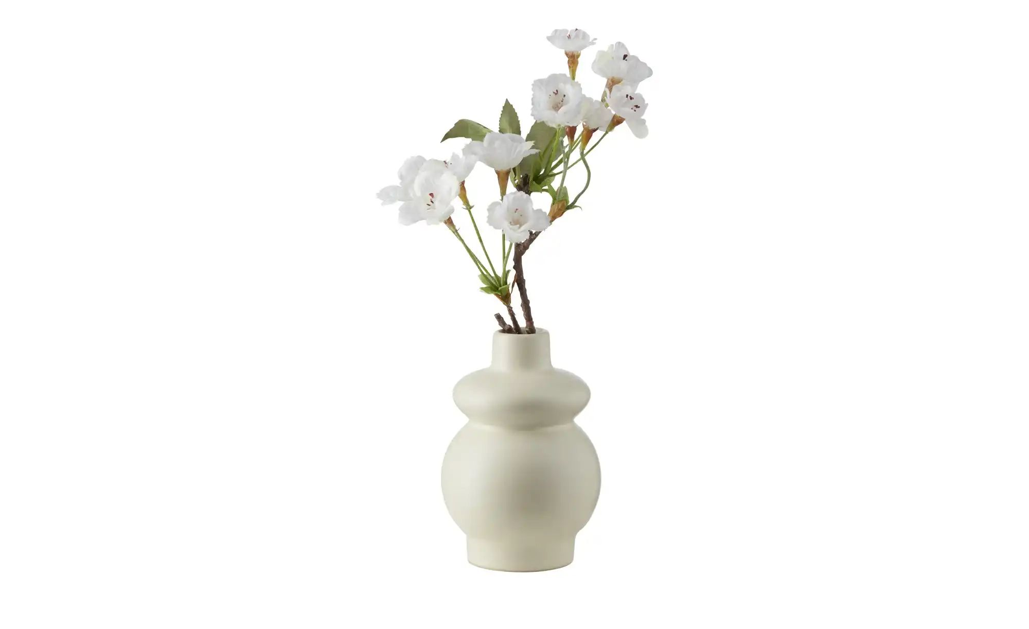 HOME STORY Vase ¦ creme ¦ Steingut ¦ Maße (cm): B: 8 H: 12 Accessoires > Va günstig online kaufen