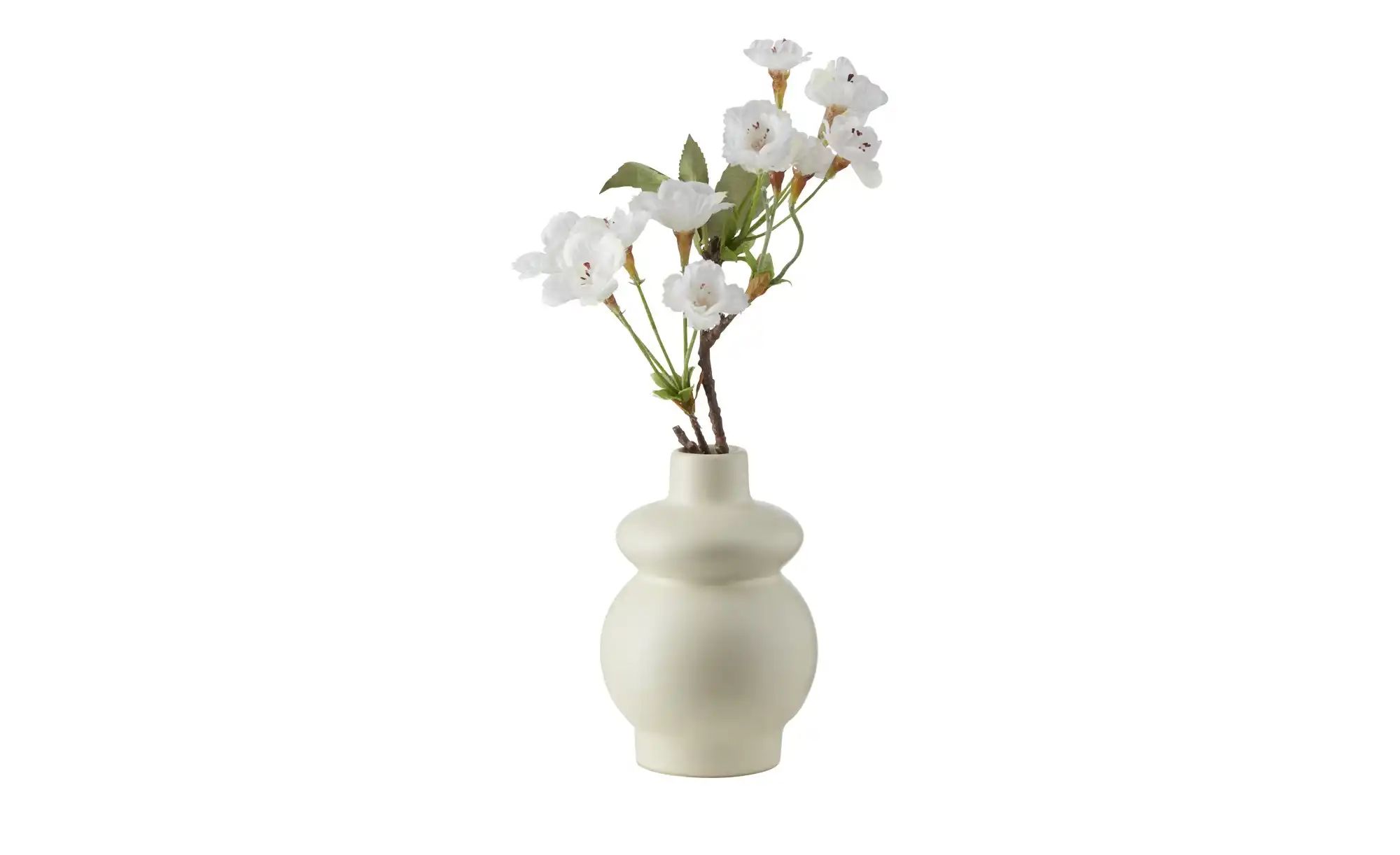 Thumbnail - HOME STORY Vase   ¦ creme ¦ Steingut ¦ Maße (cm): B: 8 H: 12 Accessoires > Vasen - Höffner