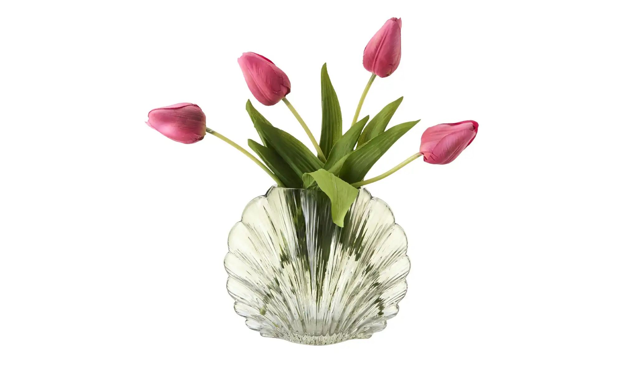 HOME STORY Vase Muschel ¦ braun ¦ Glas ¦ Maße (cm): B: 9,3 H: 14,2 Accessoi günstig online kaufen