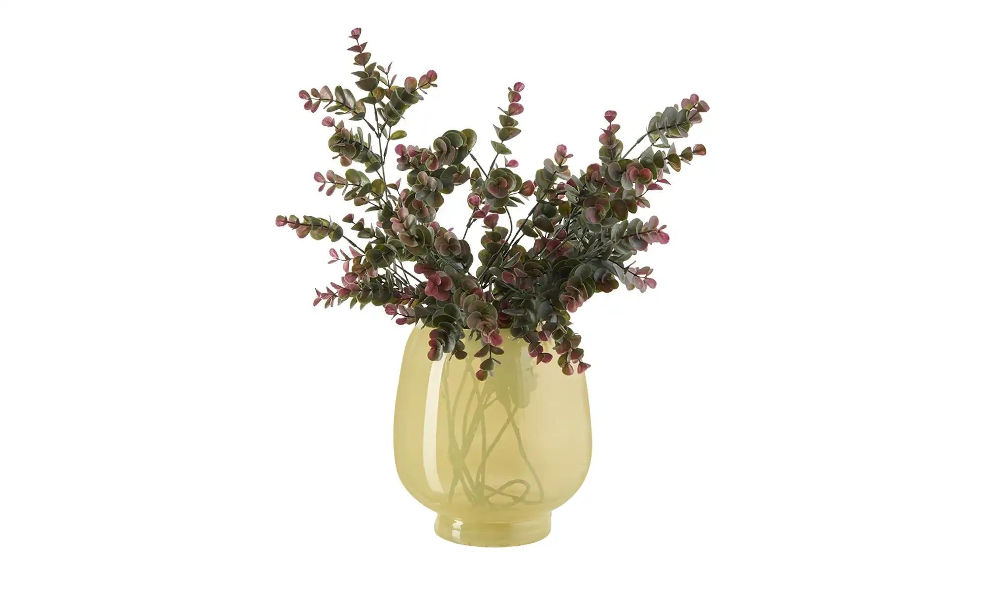 HOME STORY Vase   ¦ gelb ¦ Glas ¦ Maße (cm): H: 22  Ø: 19.5 Accessoires > V günstig online kaufen