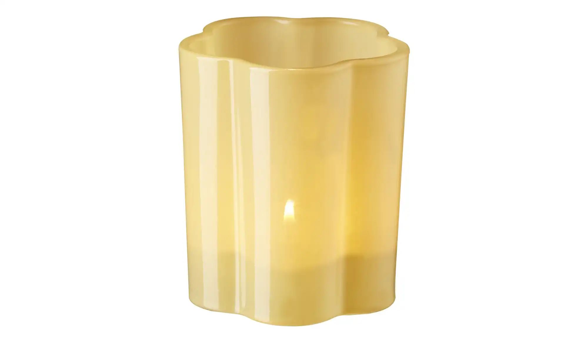 Thumbnail - HOME STORY Teelichthalter ¦ gelb ¦ Glas ¦ Maße (cm): H: 8,5 Ø: 7.2 Accessoires > Kerzen & Kerzenständer > Teelichthal...