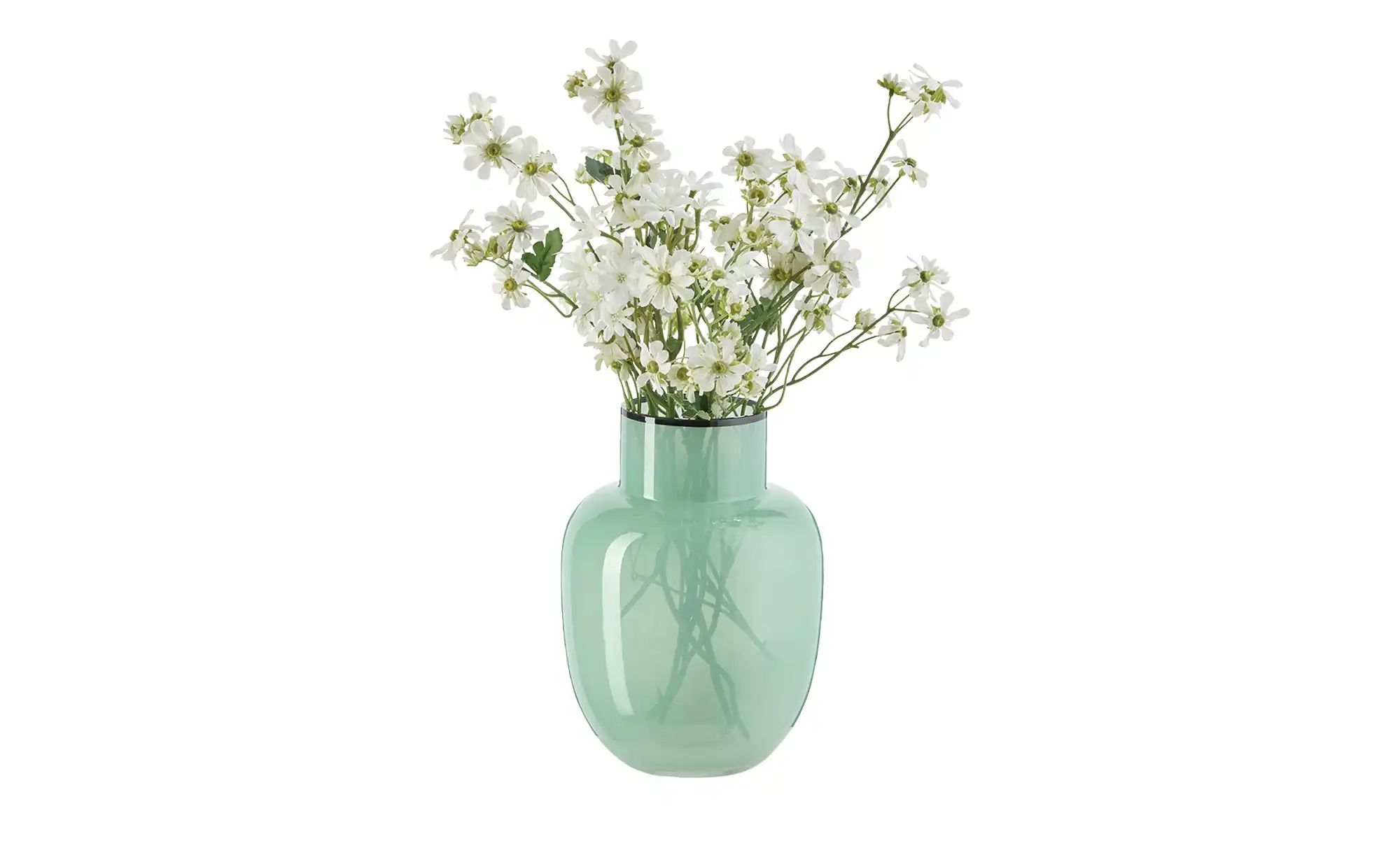 HOME STORY Vase ¦ grün ¦ Glas ¦ Maße (cm): H: 25  Ø: 18 Accessoires > Vasen günstig online kaufen