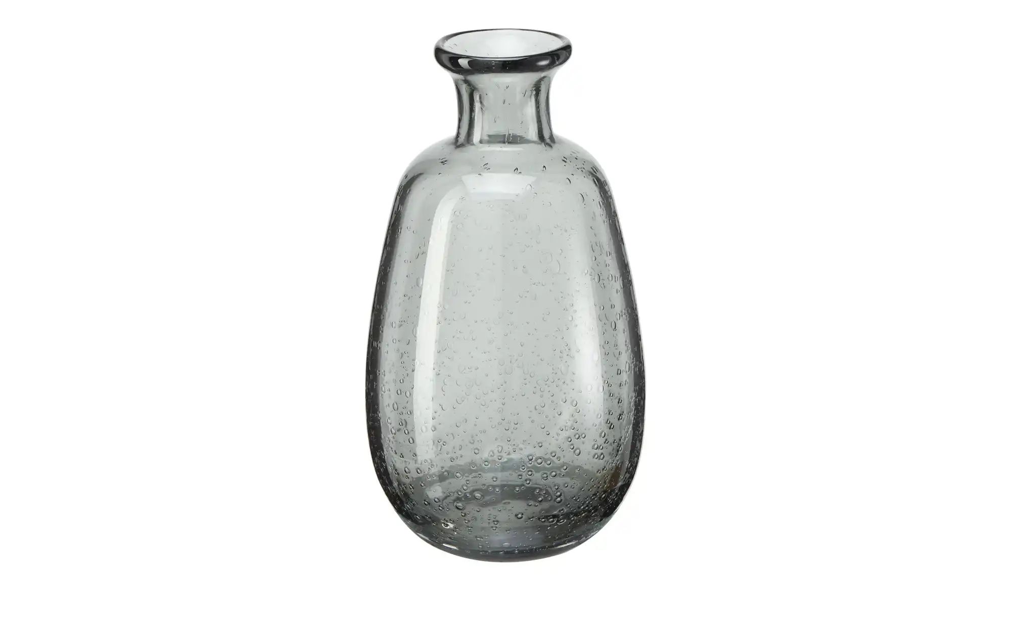 HOME STORY Vase ¦ grau ¦ Glas ¦ Maße (cm): H: 15  Ø: 8 Accessoires > Vasen günstig online kaufen