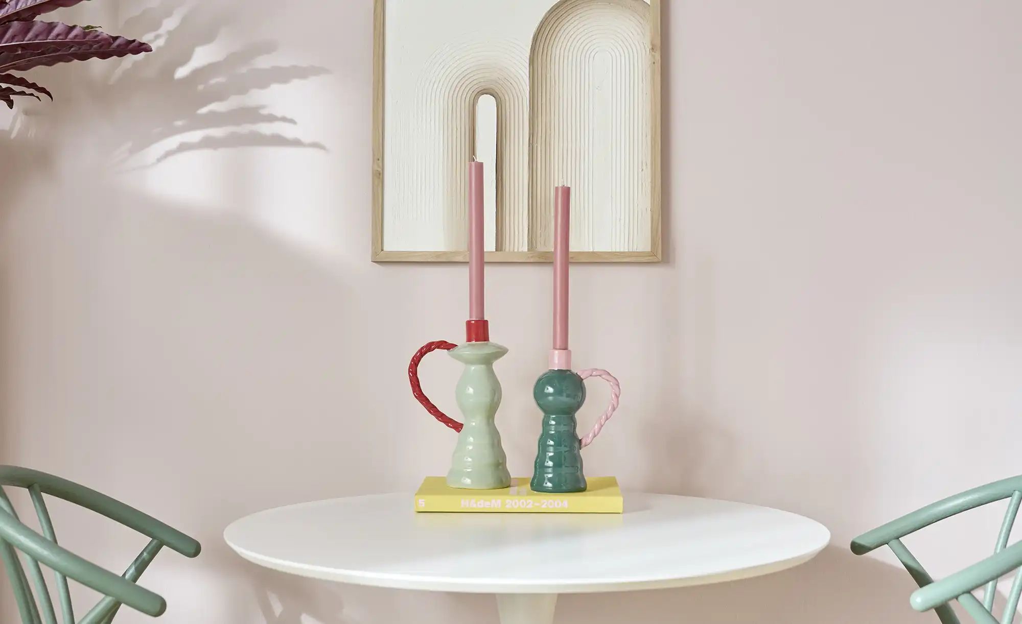 Thumbnail - HOME STORY Kerzenhalter ¦ grün ¦ Steingut ¦ Maße (cm): B: 9 H: 23 Accessoires > Kerzen & Kerzenständer > Kerzenständer...