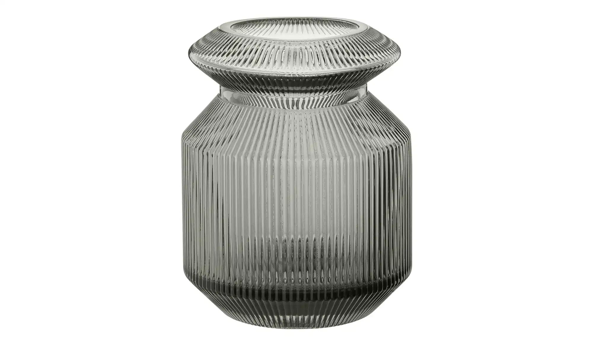 HOME STORY Vase ¦ grau ¦ Glas ¦ Maße (cm): B: 12 H: 16 Accessoires > Vasen günstig online kaufen