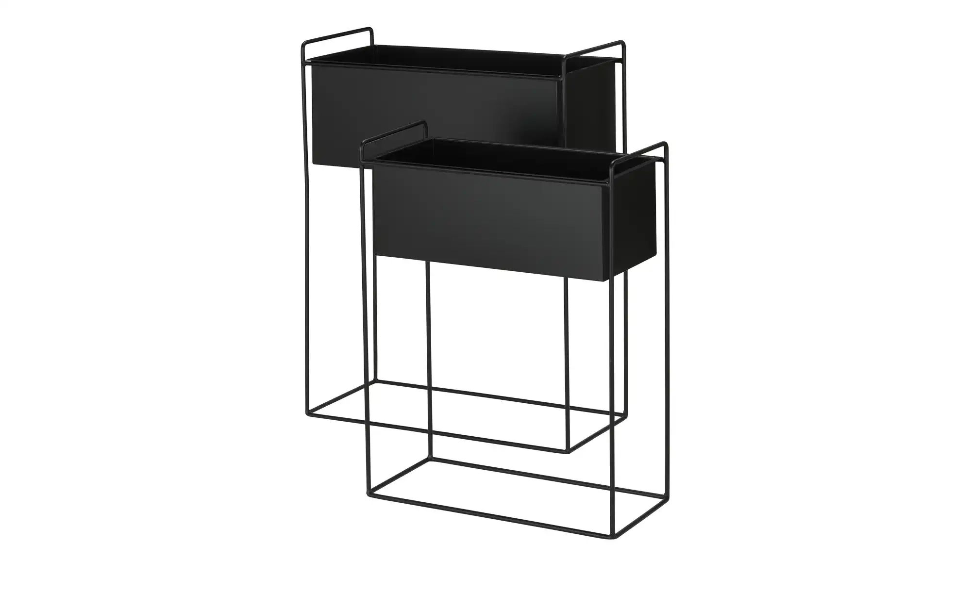 Thumbnail - HOME STORY Pflanzgefäß  2er Set   ¦ schwarz ¦ Eisen ¦ Maße (cm): B: 51 H: 65 T: 24.0 Accessoires > Dekoartikel - Höffner