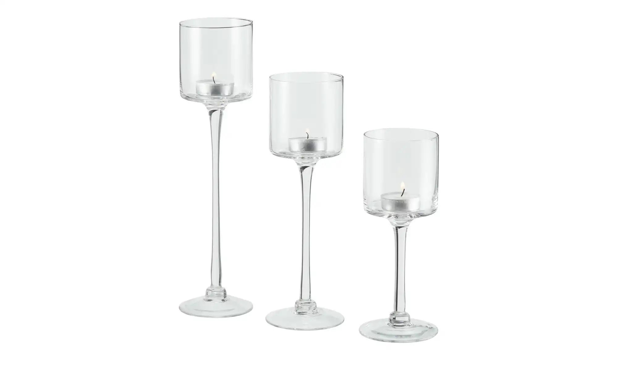 Windlicht, 3er Set ¦ transparent/klar ¦ Glas ¦ Maße (cm): H: 30  Ø: 7.5 Acc günstig online kaufen