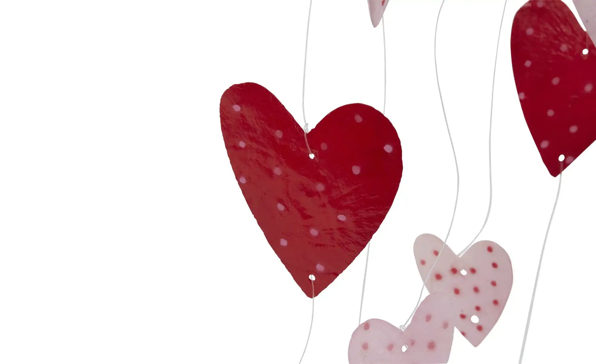 Thumbnail - Windspiel Herzen ¦ rot ¦ Rattan,Naturfaser ¦ Maße (cm): B: 16,5 H: 73 Accessoires > Dekoartikel - Höffner