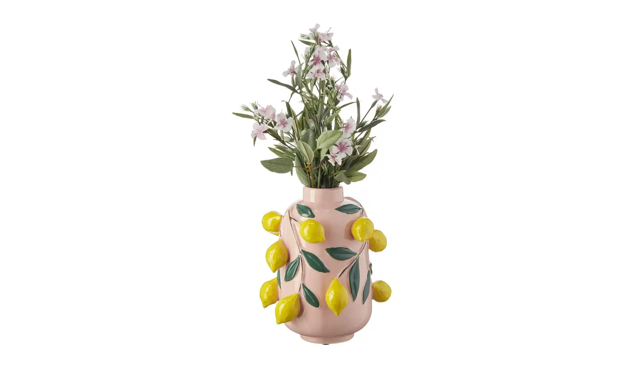 Vase Zitronen   ¦ rosa/pink ¦ Keramik ¦ Maße (cm): H: 22,5  Ø: 21 Accessoir günstig online kaufen