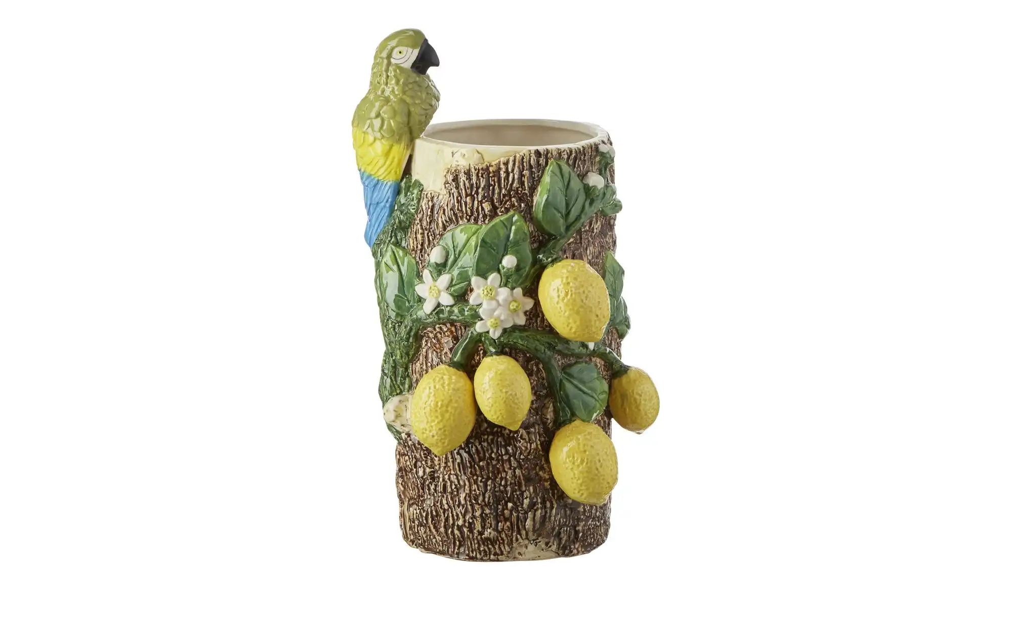 HOME STORY Vase Papagei ¦ mehrfarbig ¦ Dolomite ¦ Maße (cm): B: 19 H: 33,2 günstig online kaufen