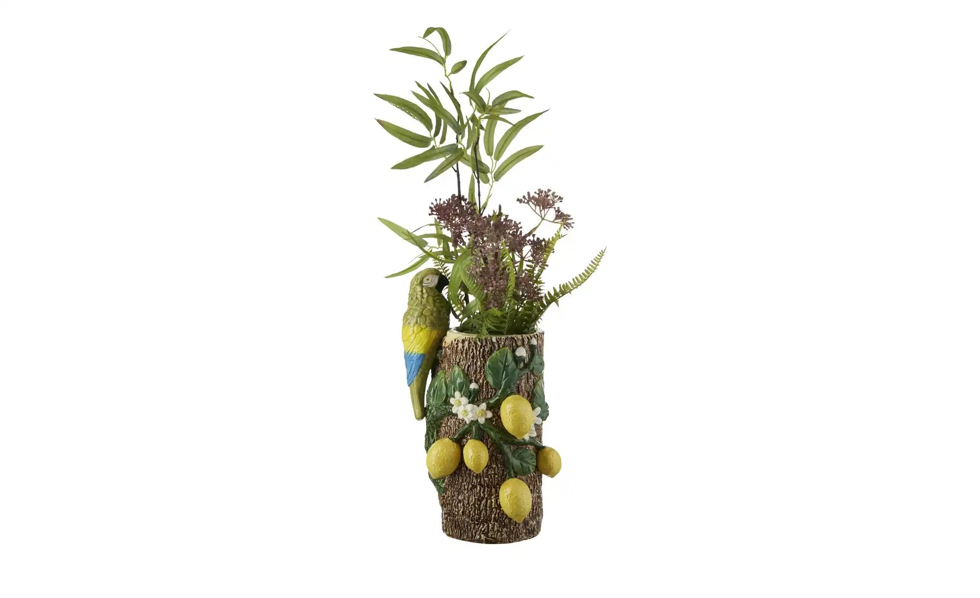 HOME STORY Vase Papagei ¦ mehrfarbig ¦ Dolomite ¦ Maße (cm): B: 17 H: 29 T: günstig online kaufen