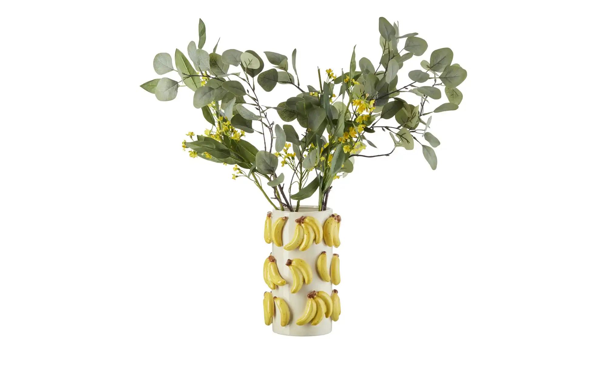 HOME STORY Vase Bananen ¦ gelb ¦ Dolomite ¦ Maße (cm): H: 26  Ø: 16.6 Acces günstig online kaufen