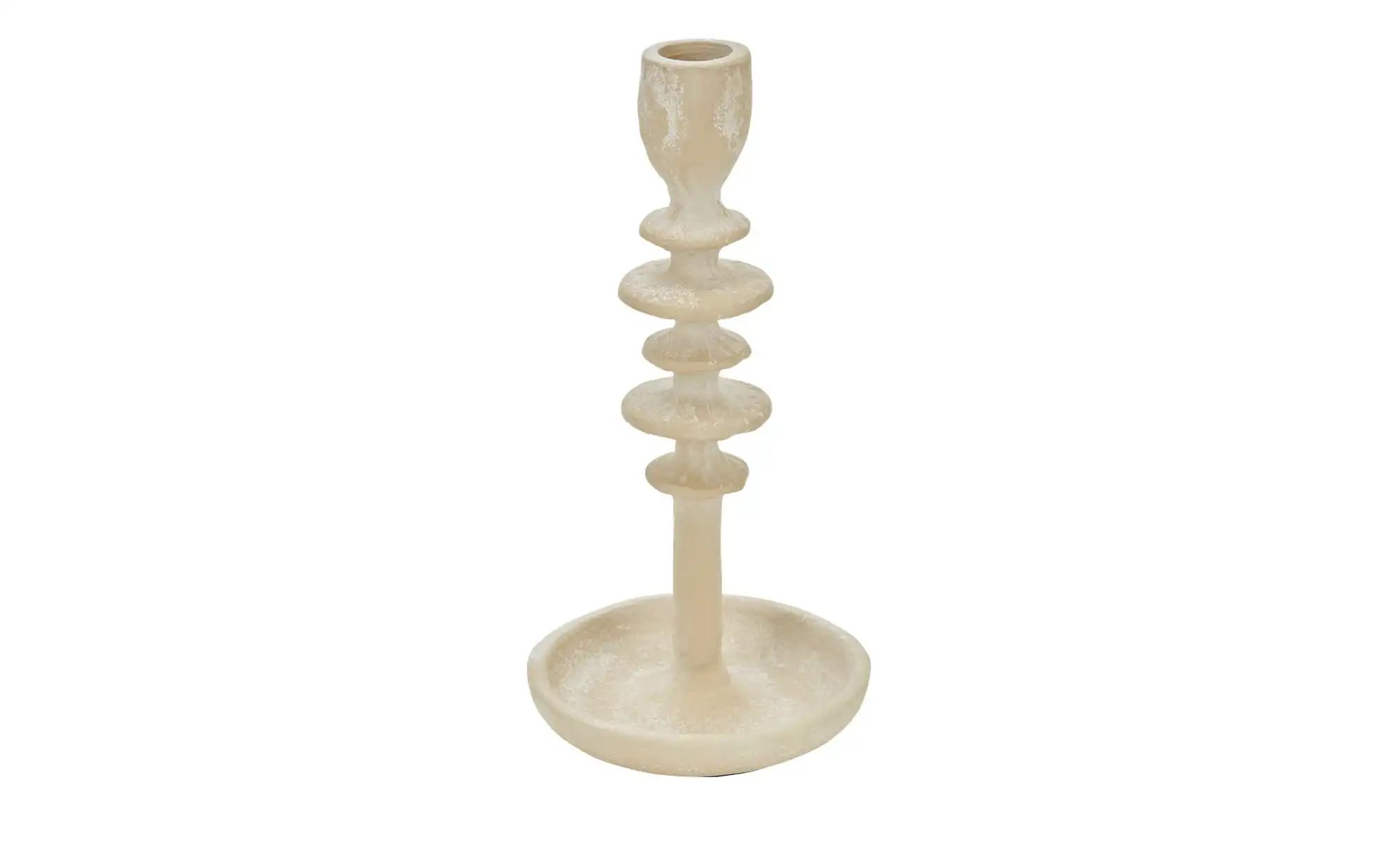 HOME STORY Kerzenständer   ¦ creme ¦ Aluminium ¦ Maße (cm): H: 23  Ø: 11.5 günstig online kaufen