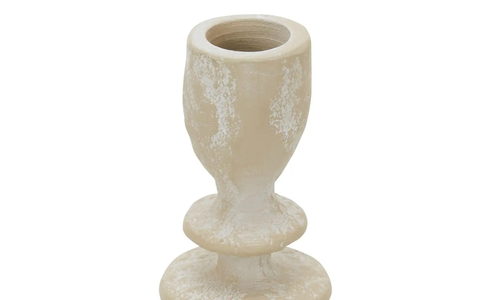 HOME STORY Kerzenständer   ¦ creme ¦ Aluminium ¦ Maße (cm): H: 23  Ø: 11.5 günstig online kaufen